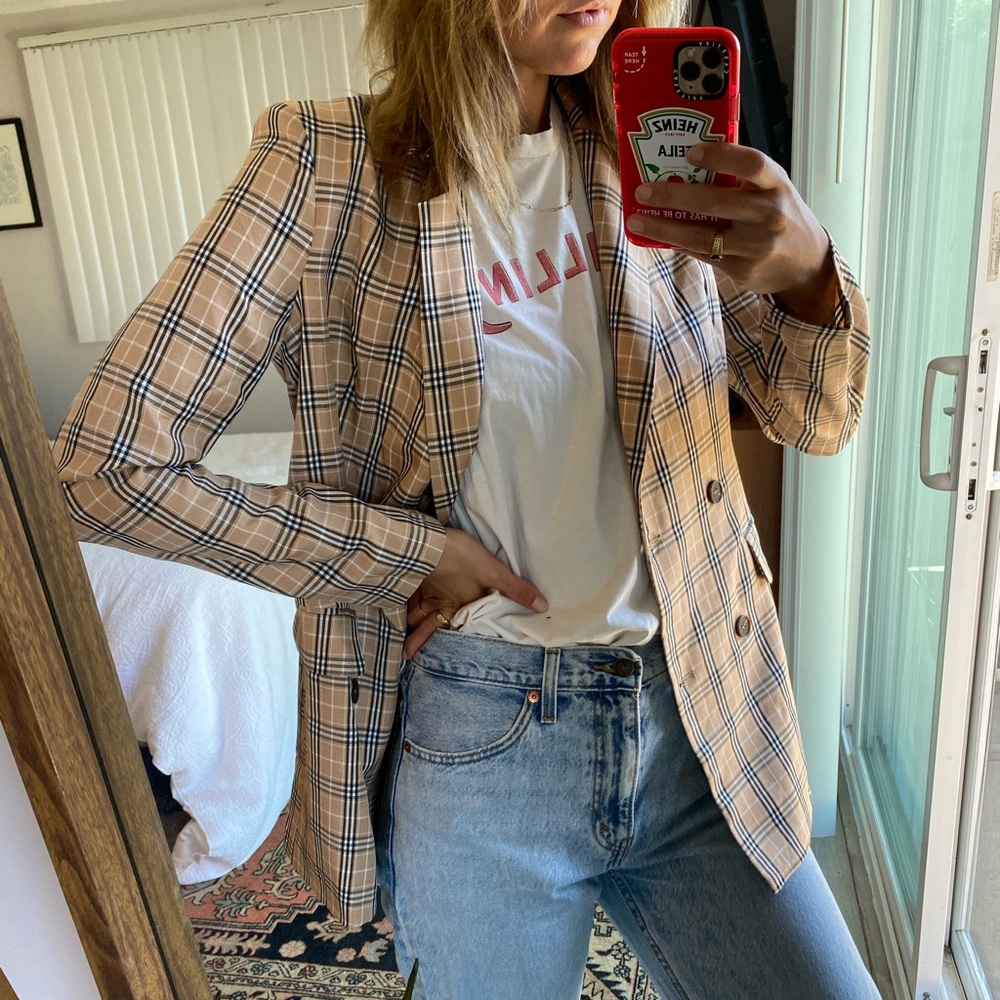 PLAID BLAZER